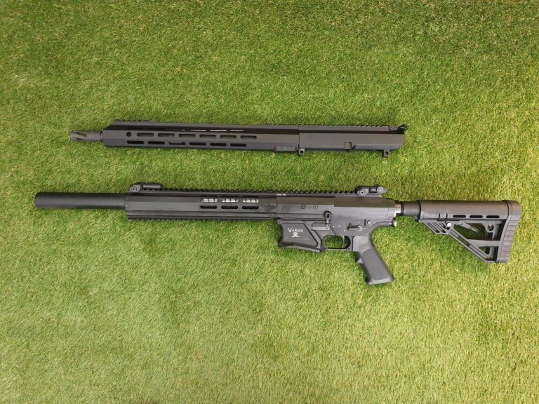 ARMA1210 ein AR10 im Kaliber .308Winchester und eine AR12 im Kaliber 12/76 mit einem Unterteil und erwerbbar als Set (Bedürfnis Selbstladefl